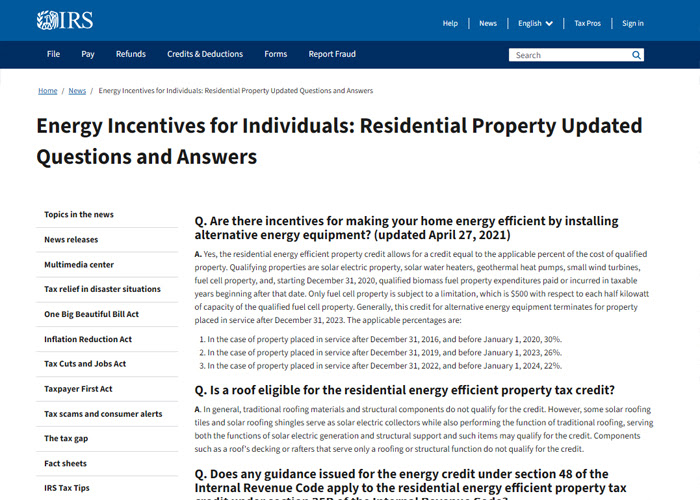 Federal Tax Credits for Your New Roof
